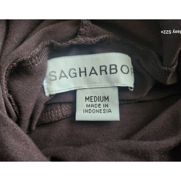 T85 Sag Harbor brown mock turtleneck, long-sleeved - Picture 5 of 5